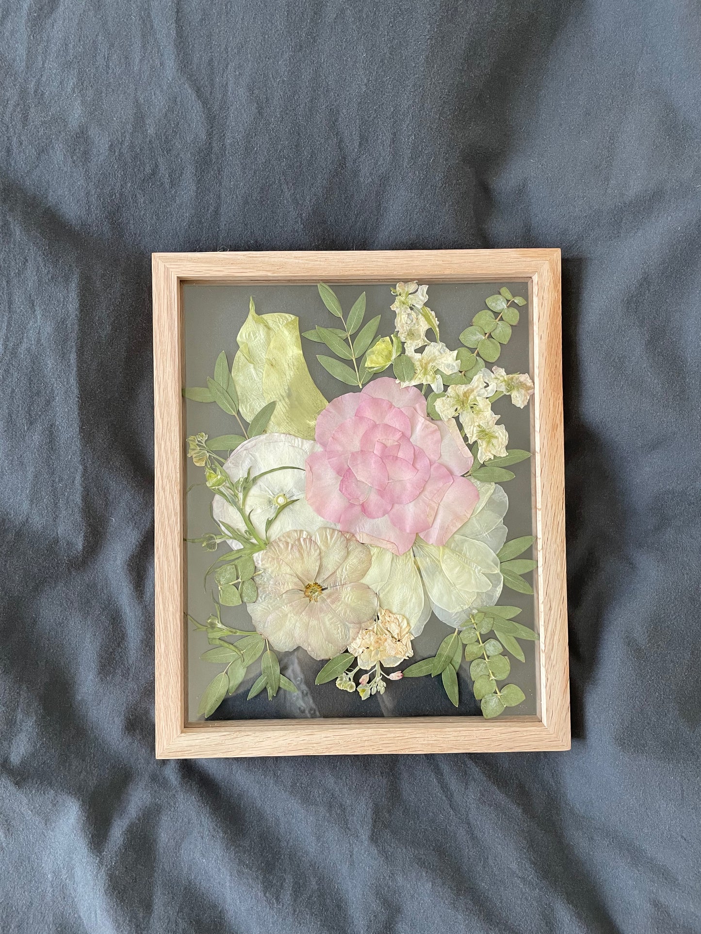Solid Beige Wood - Custom Bouquet Preservation Wall Art
