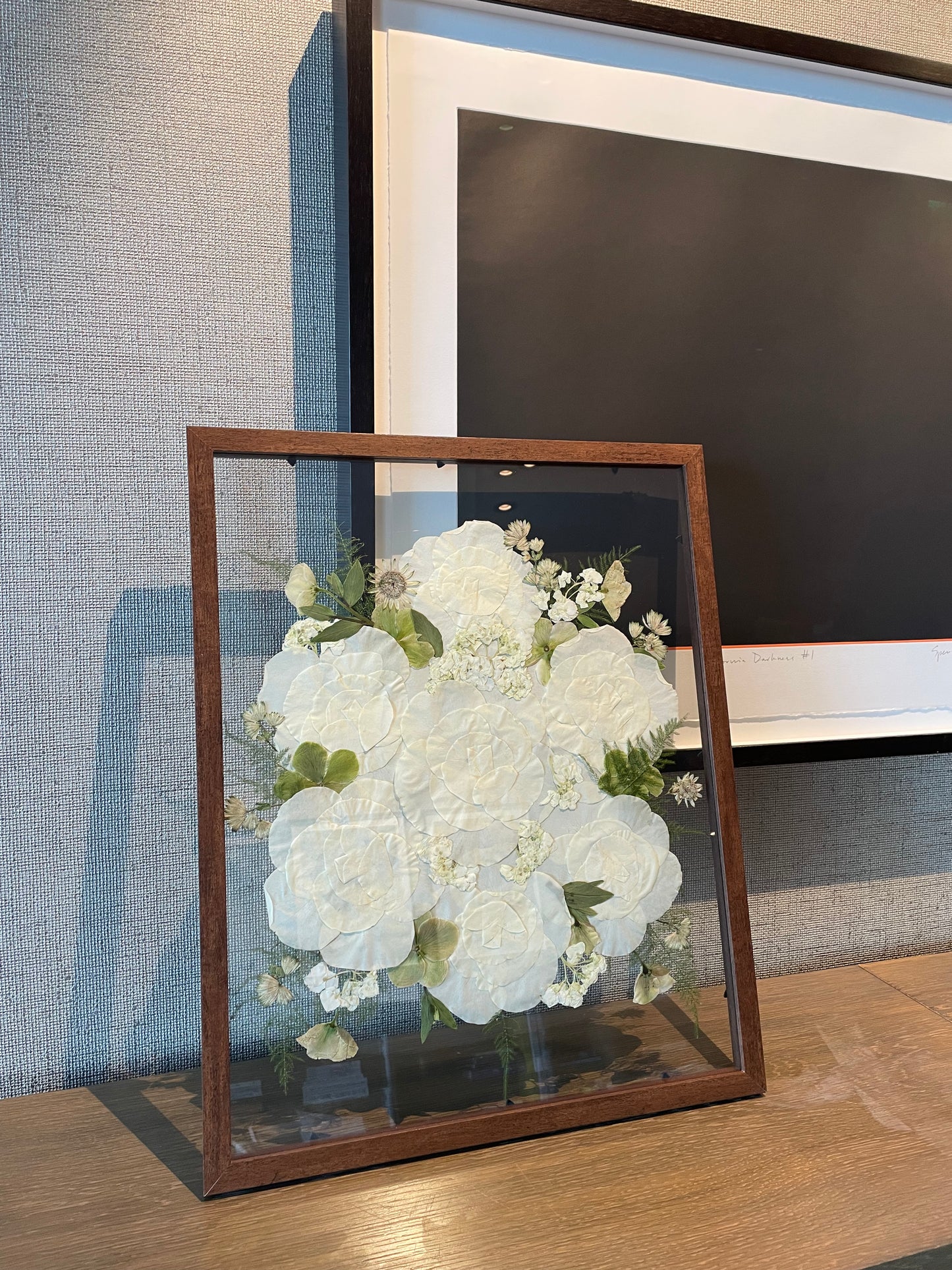 Solid Dark Wood - Custom Bouquet Preservation Wall Art