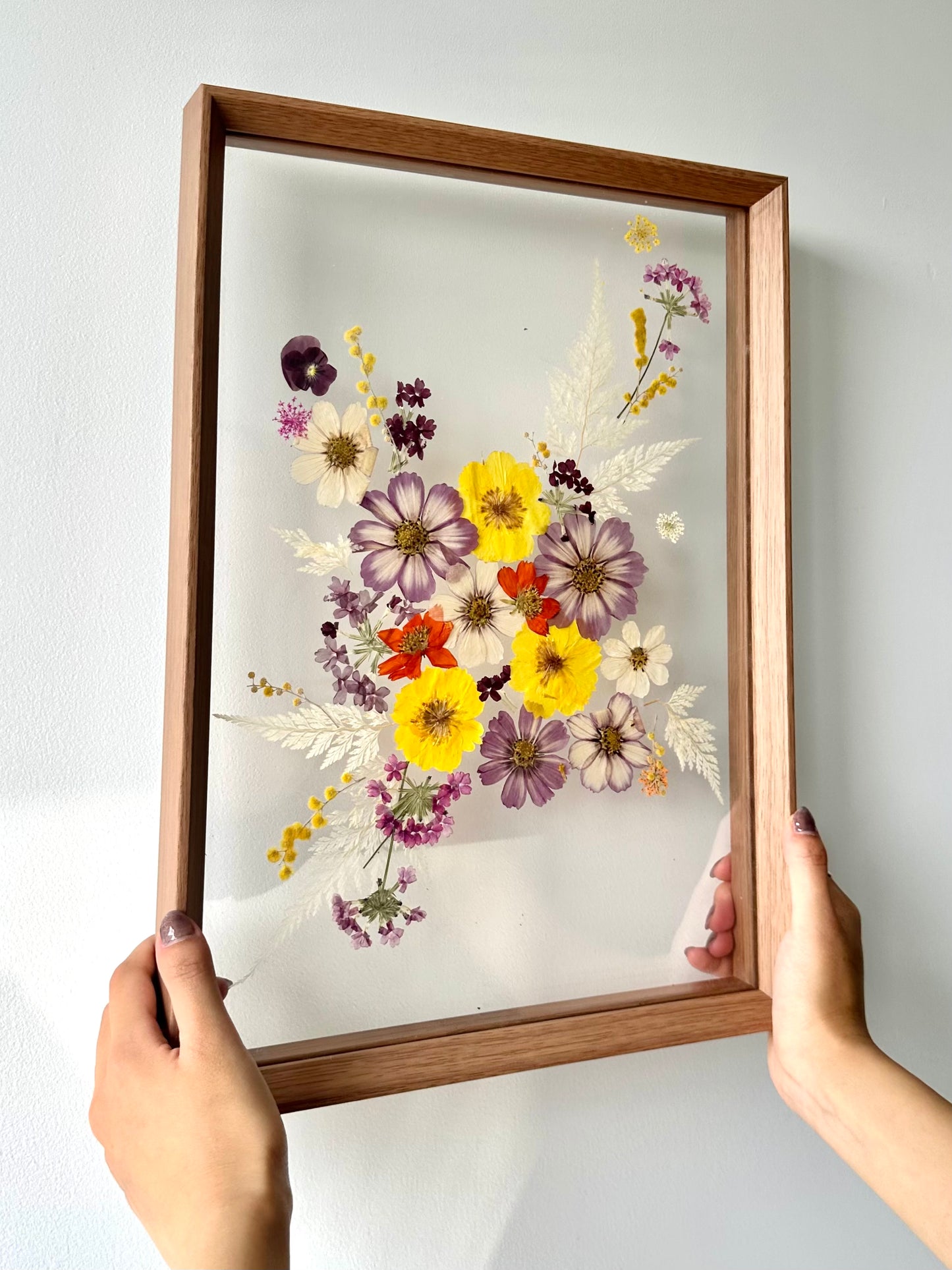 Solid Beige Wood - Custom Bouquet Preservation Wall Art