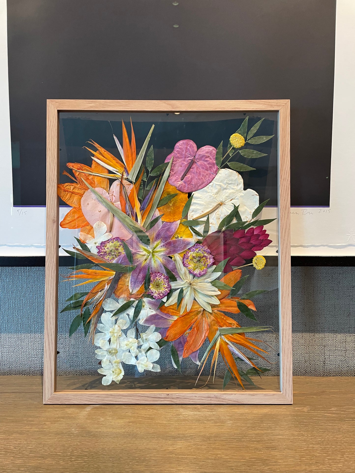 Solid Beige Wood - Custom Bouquet Preservation Wall Art