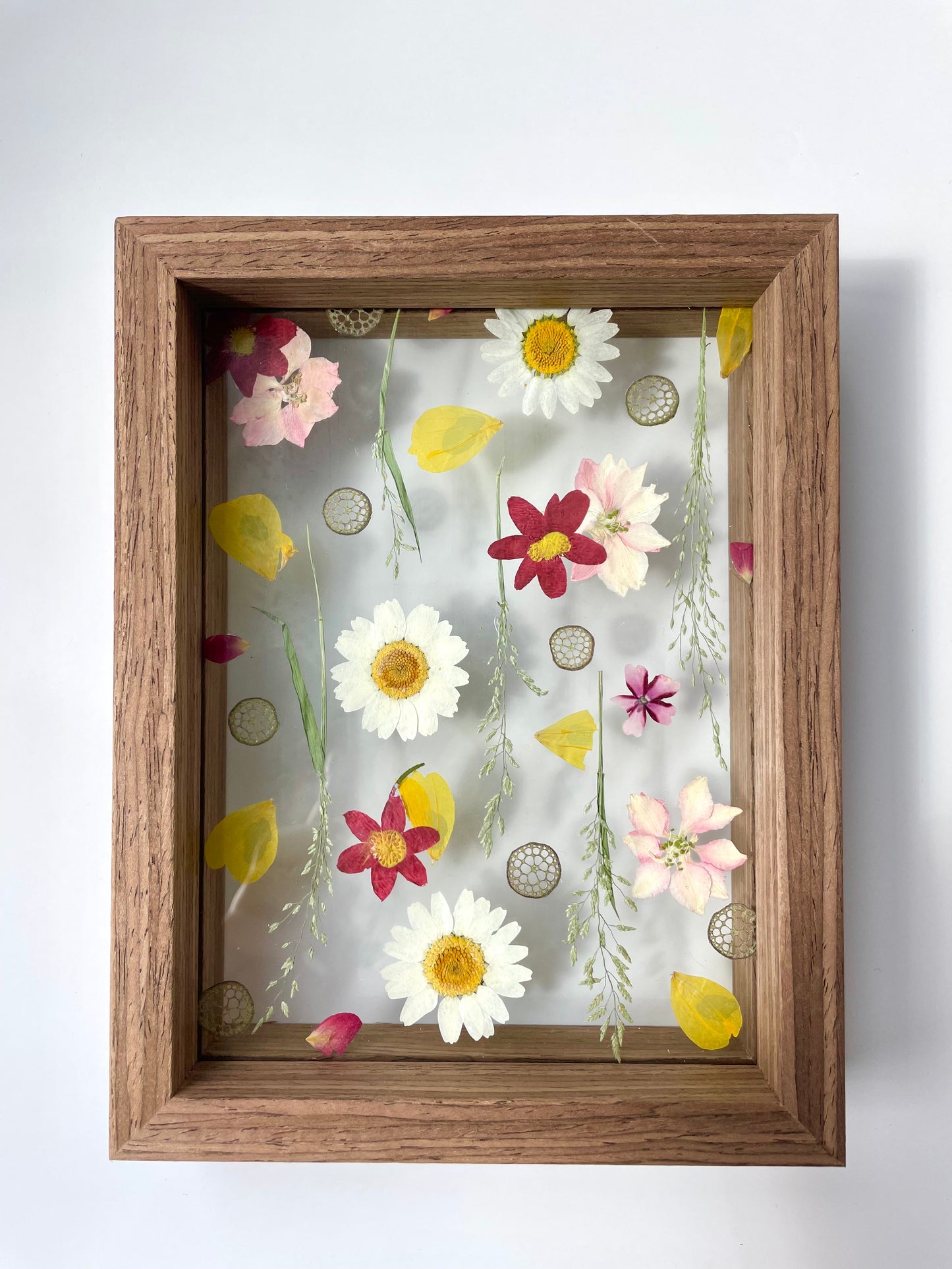 Solid Dark Wood - Custom Bouquet Preservation Wall Art