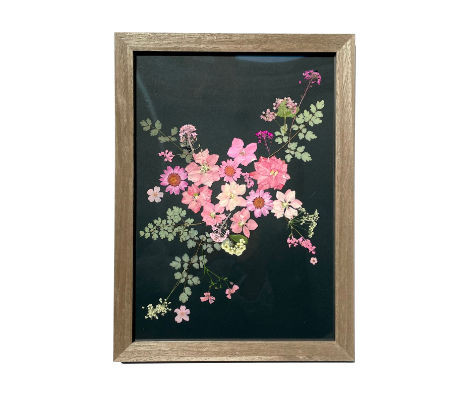 Pink Blossom - Pre-made Pressed Flower Wall Art