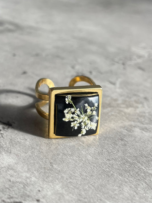 Vintage Pressed Flower Rings Collection