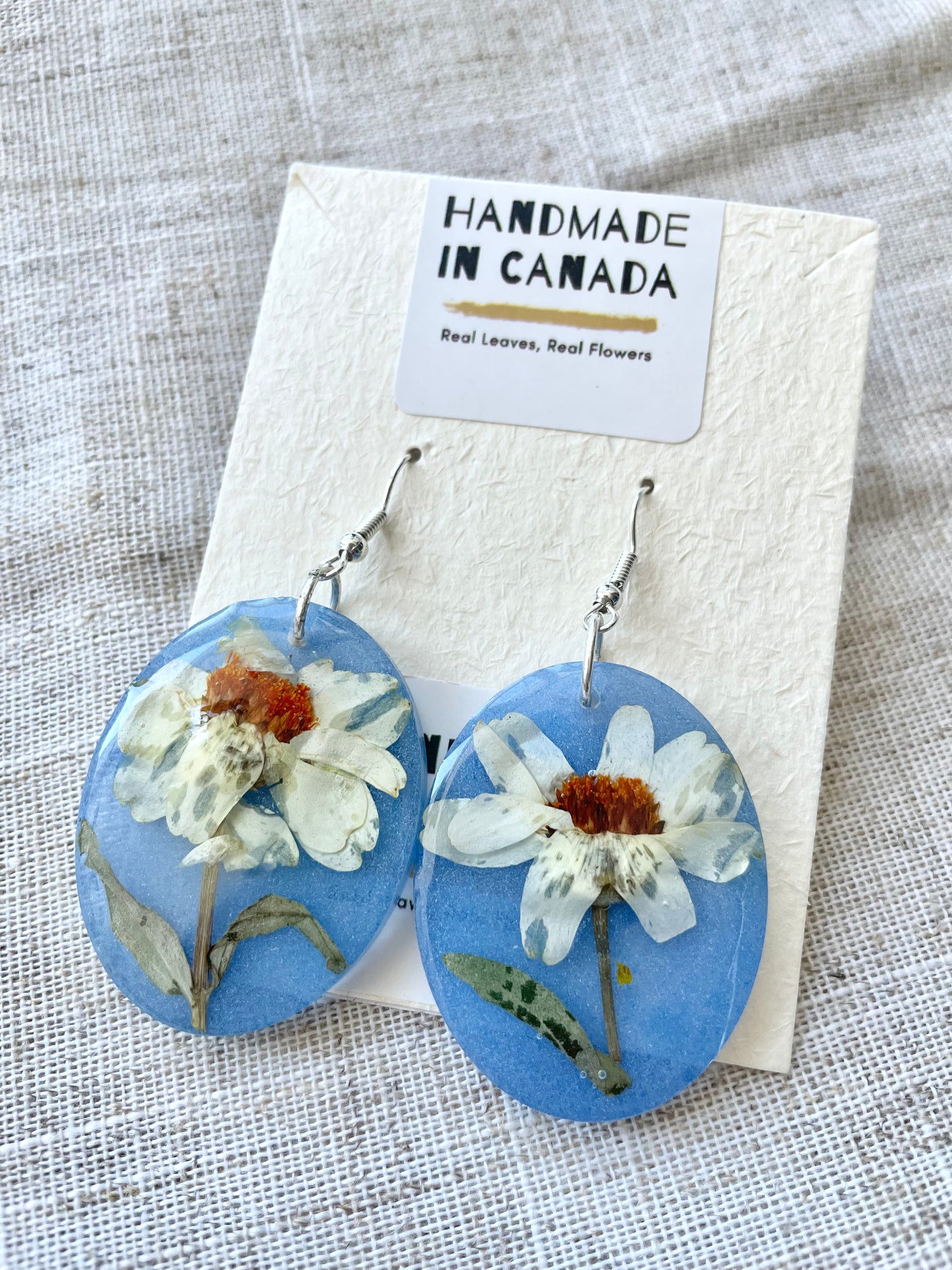 Silver Sky Daisy Earrings