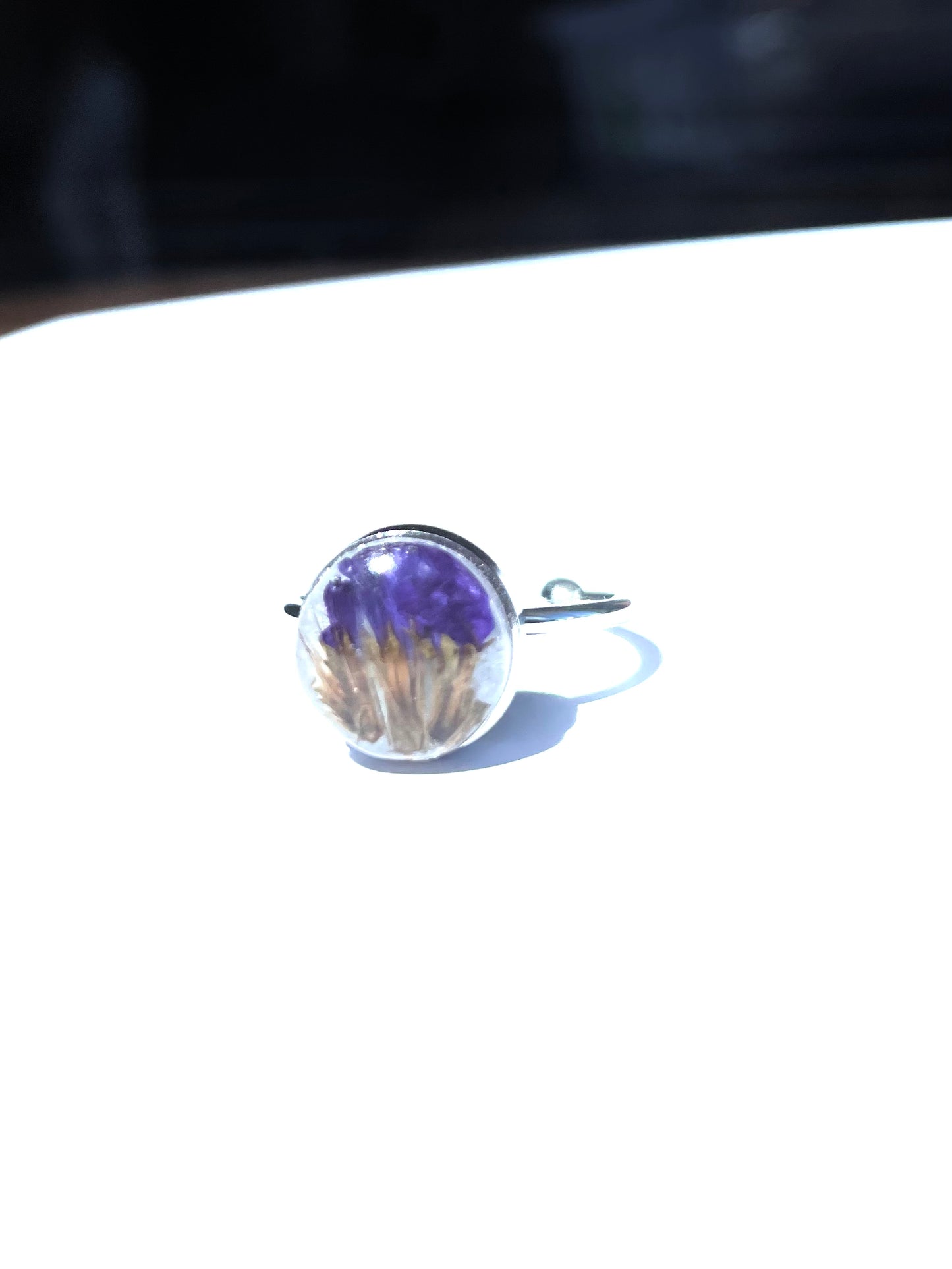 Purple Sinuata Adjustable Stainless Steel Ring