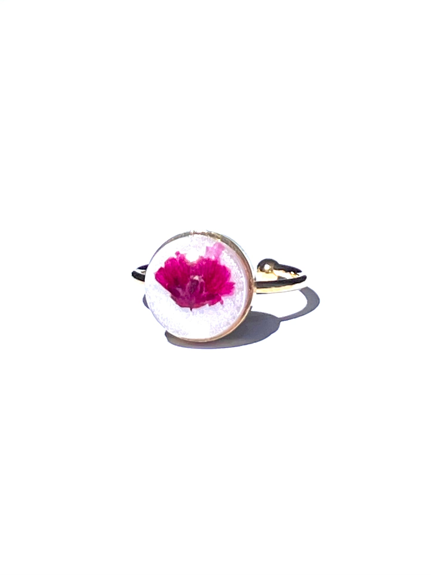 Gypsophila Adjustable Gold Bezel Ring