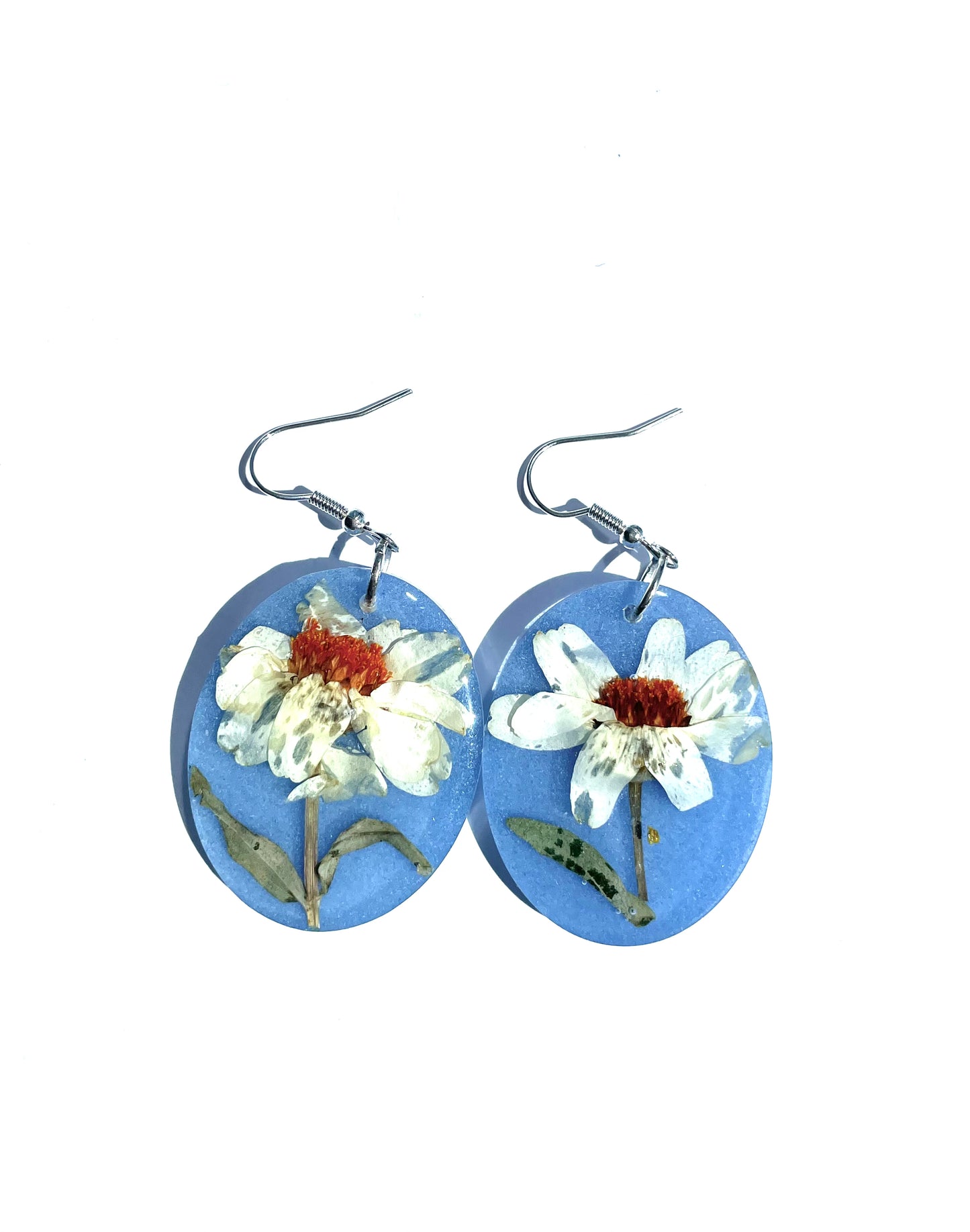 Silver Sky Daisy Earrings