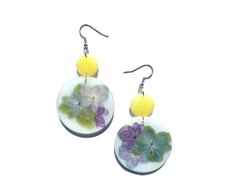 Sunlit Hydrangea Blossom Earrings